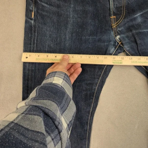 Edwin Jeans Mens 32x34 Blue Dark Wash ED-75 Mid Rise Tapered Japanese Denim - Picture 13 of 14